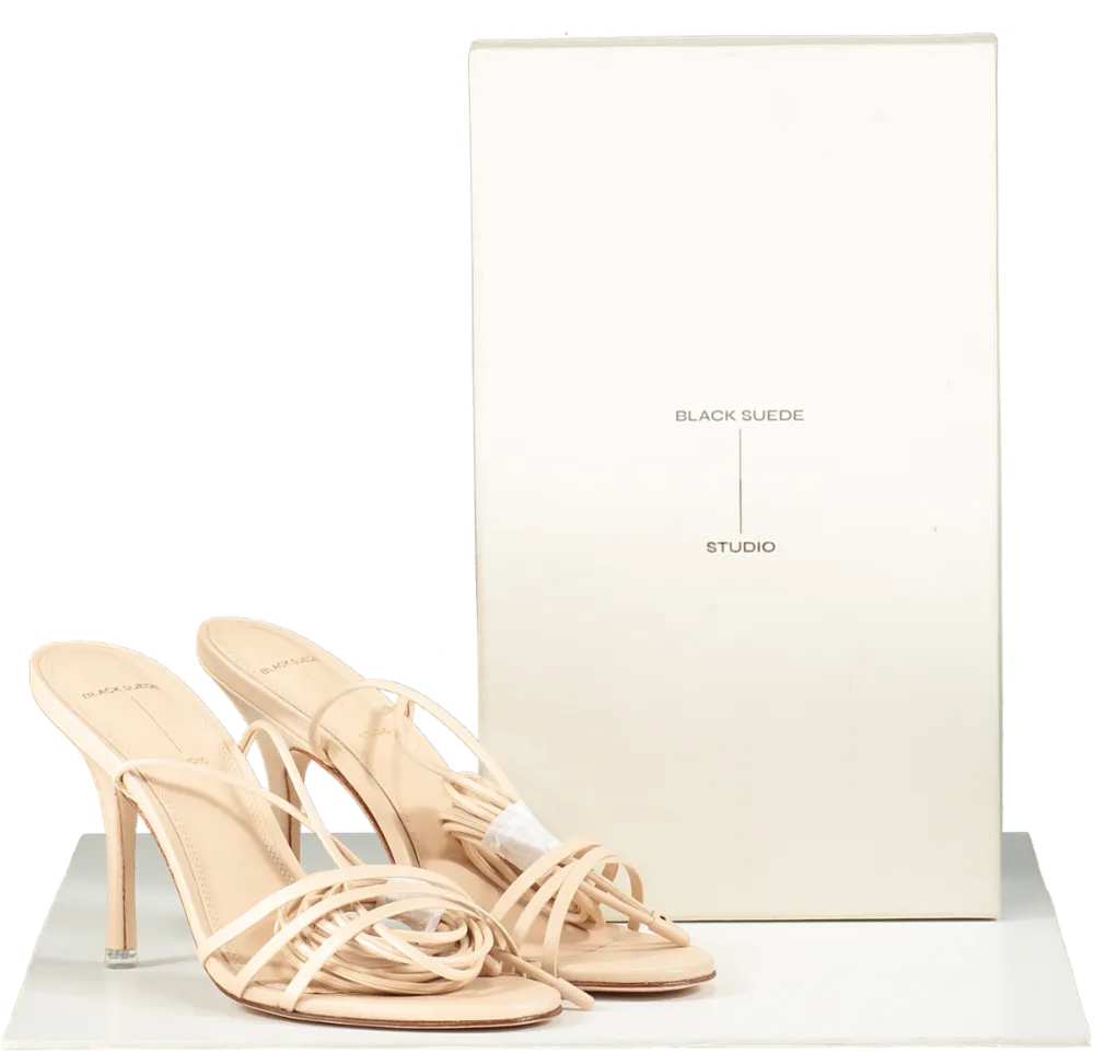 Black Suede Studio Pink Leandra Blush Leather Heels UK 5 EU 38 