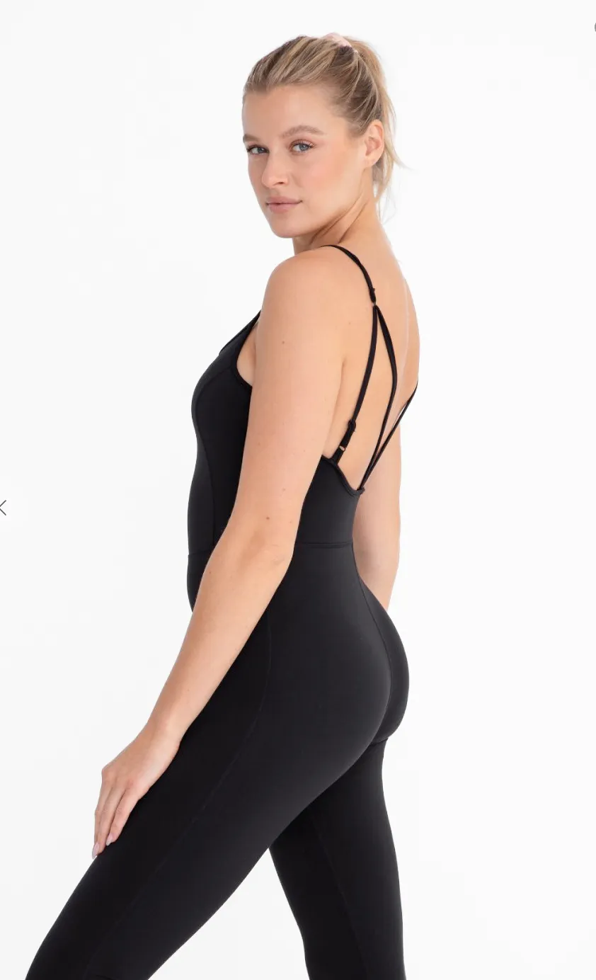 D2614 - Athletic Flare Leg Jumpsuit