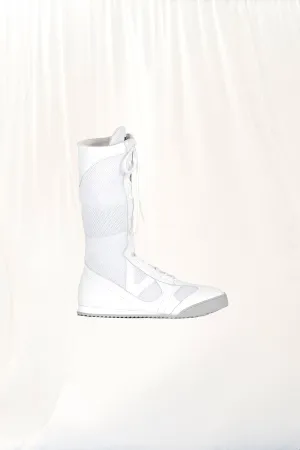 White Leather Sports Boots Balboa